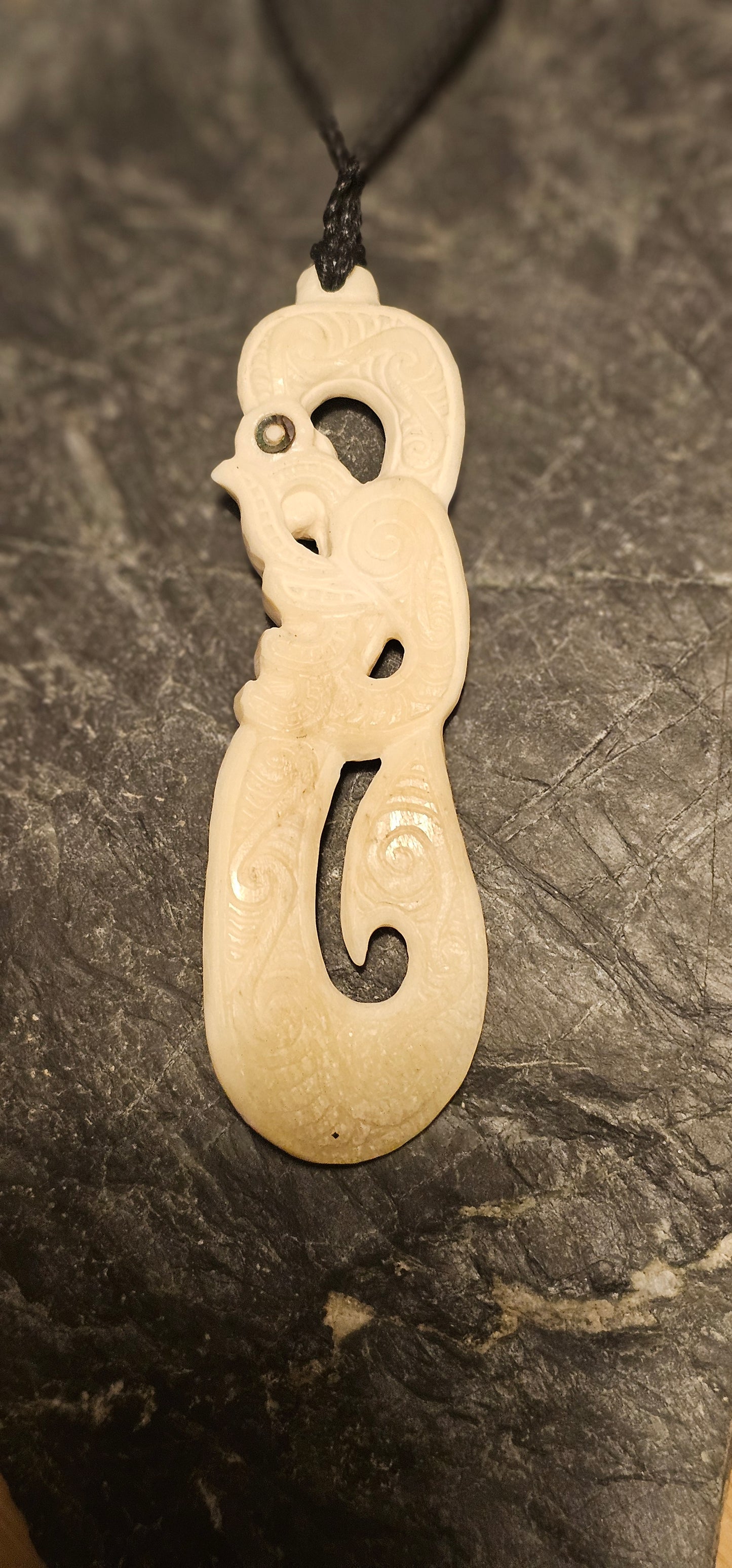 Bone Carving #11 Hei Matau (Murirangawhenua)