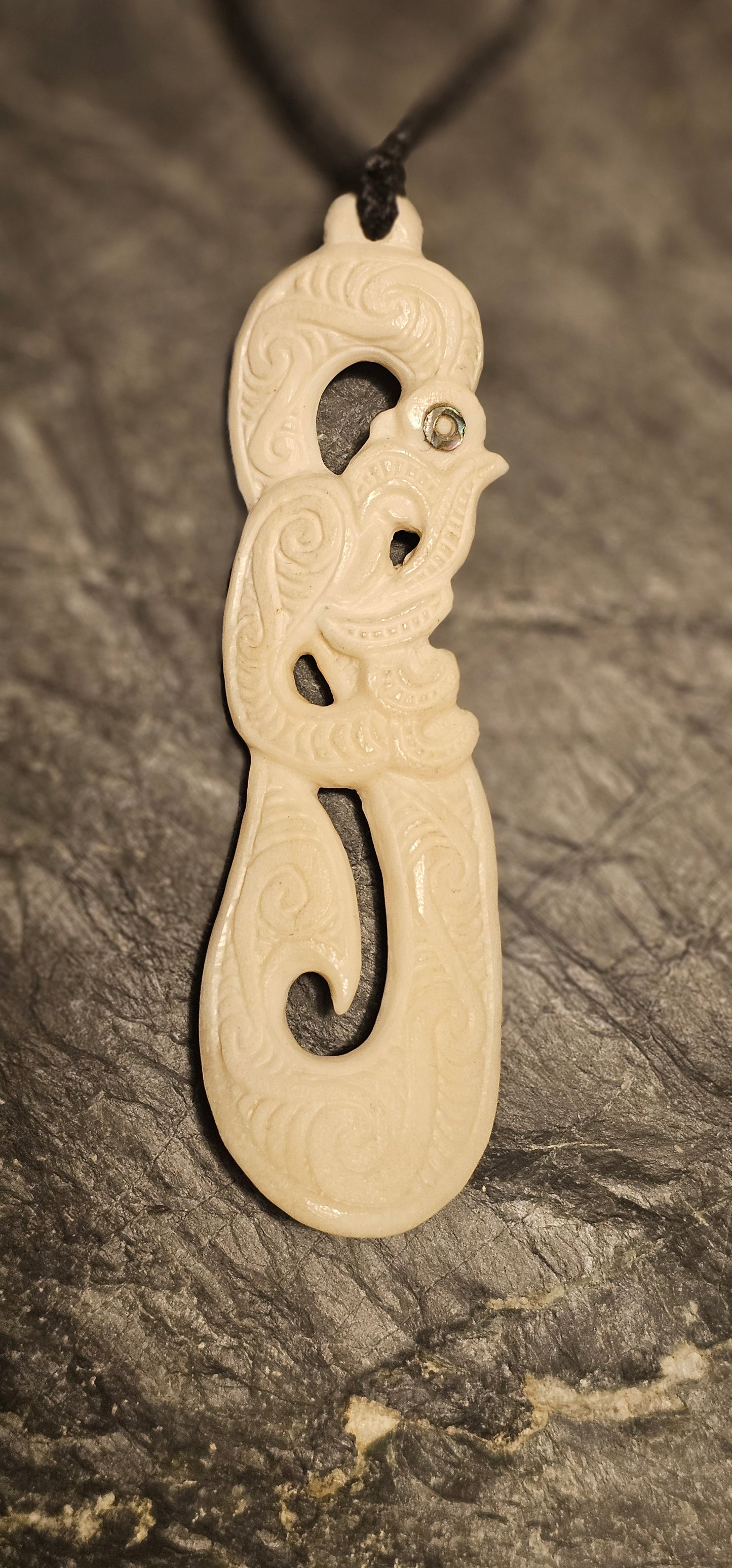 Bone Carving #11 Hei Matau (Murirangawhenua)