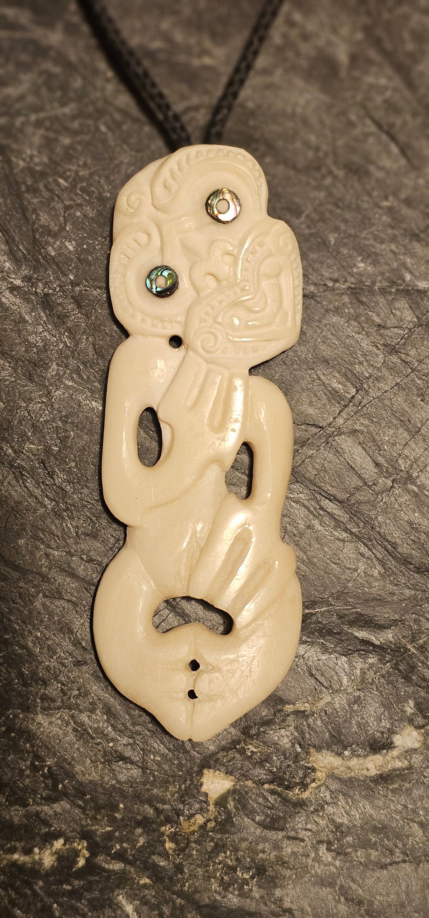 Bone Carving #14 (Hei Tiki)- Te Manawanui