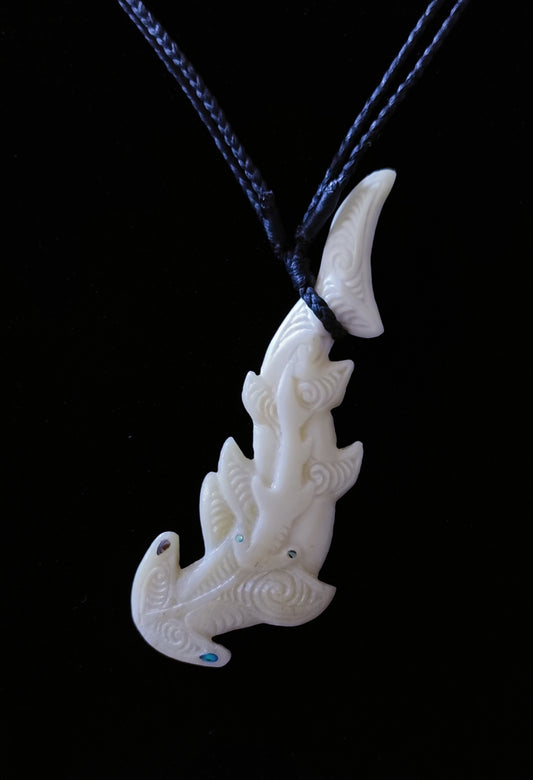 Bone Carving #73 Mangōpare (Hammerhead Shark)