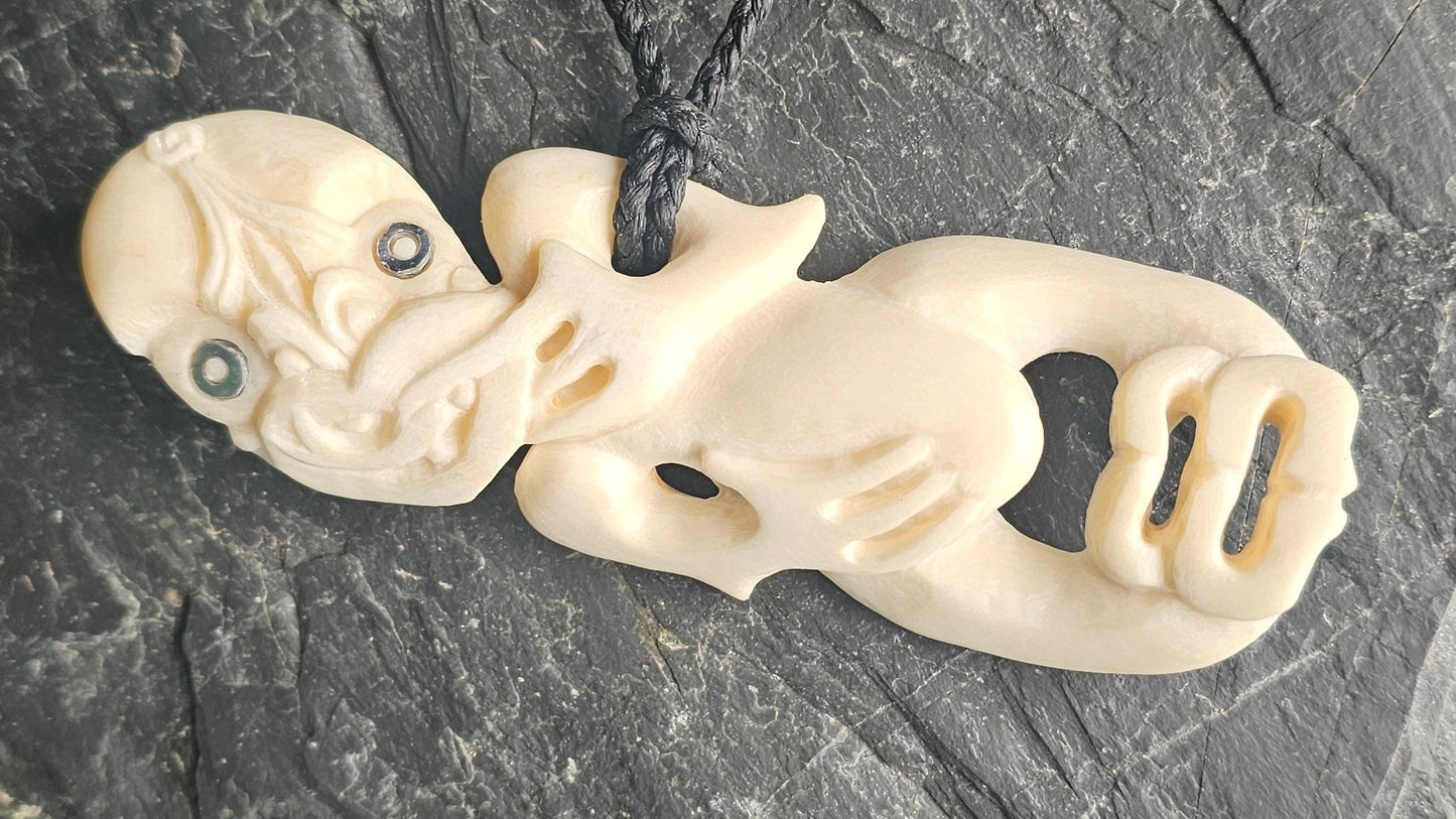 Bone Carving #60 Hei Tiki (Maui)