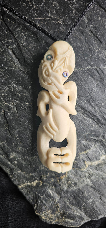 Bone Carving #60 Hei Tiki (Maui)