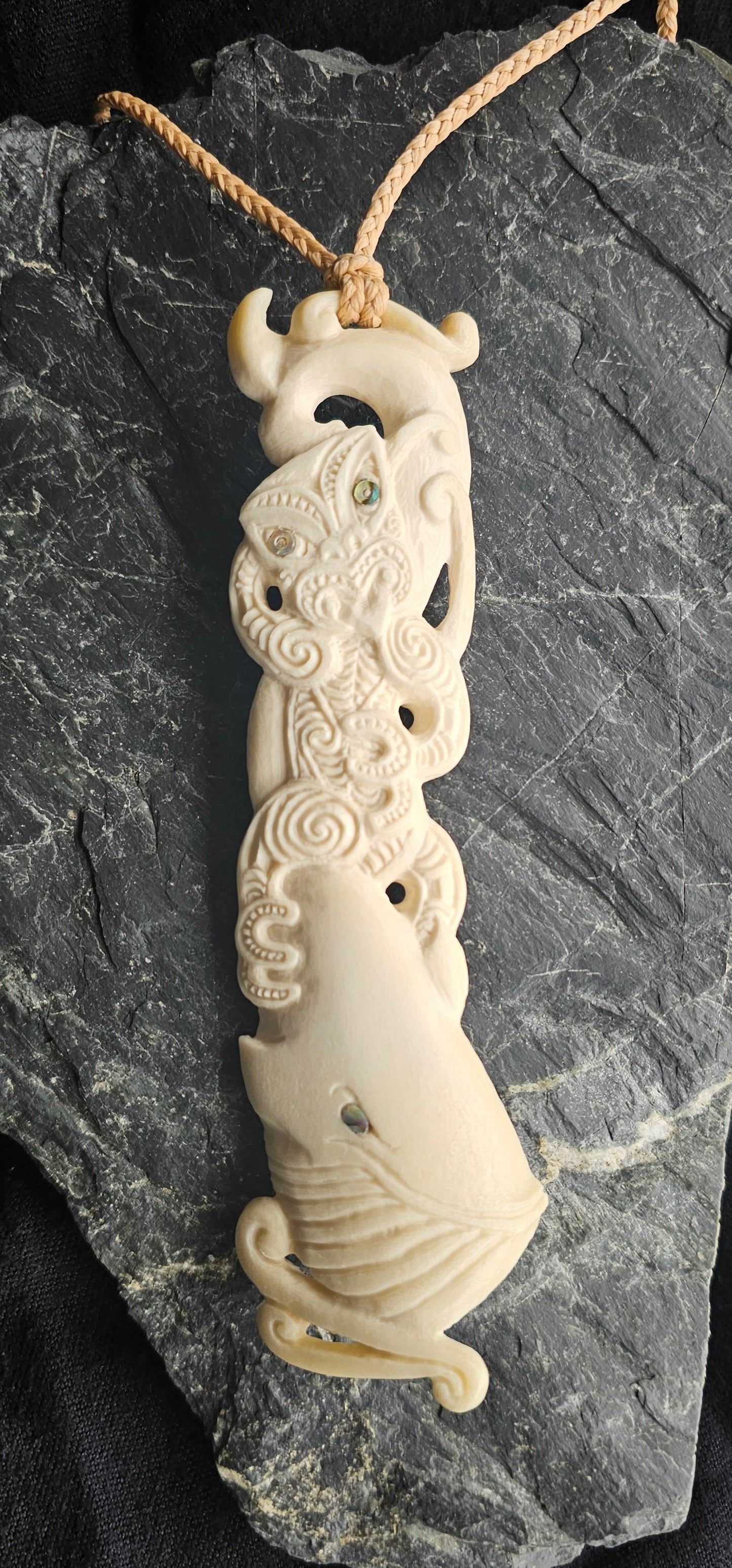 Bone Carving #63 Kahutia-te-rangi (Paikea)