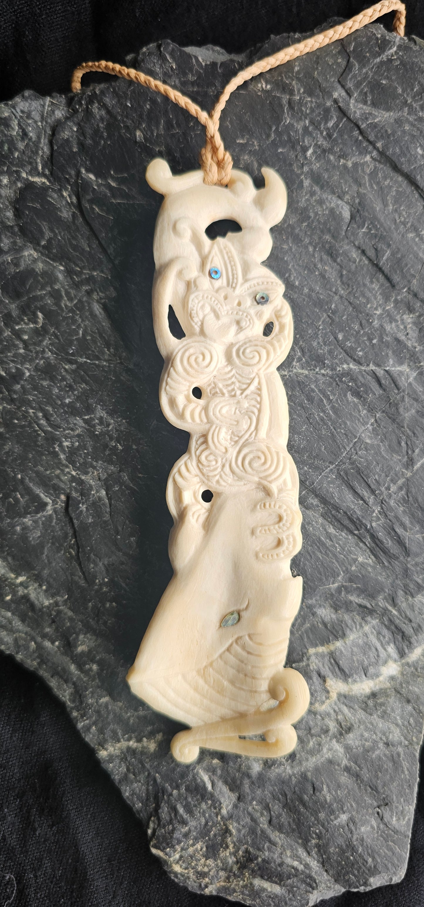 Bone Carving #63 Kahutia-te-rangi (Paikea)