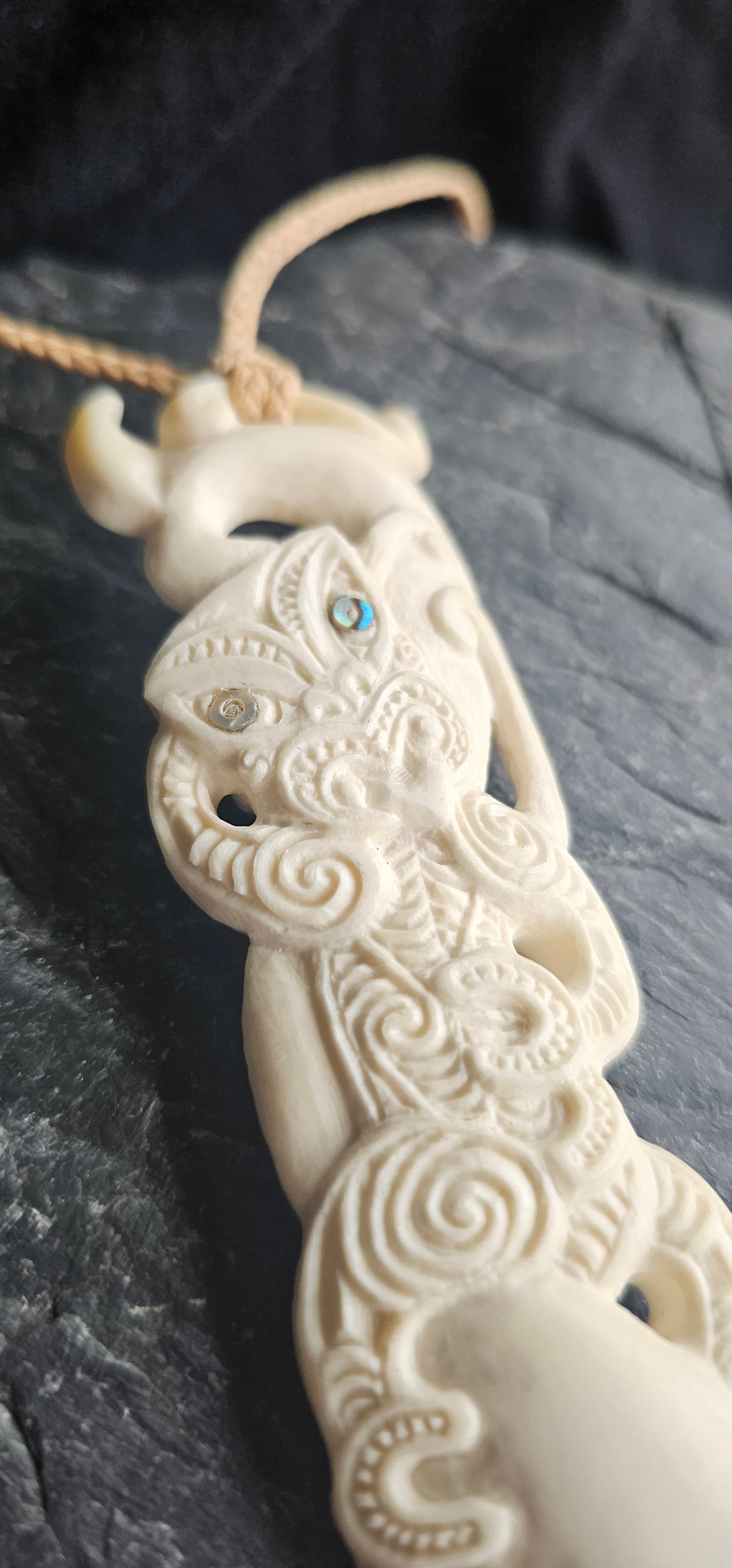 Bone Carving #63 Kahutia-te-rangi (Paikea)