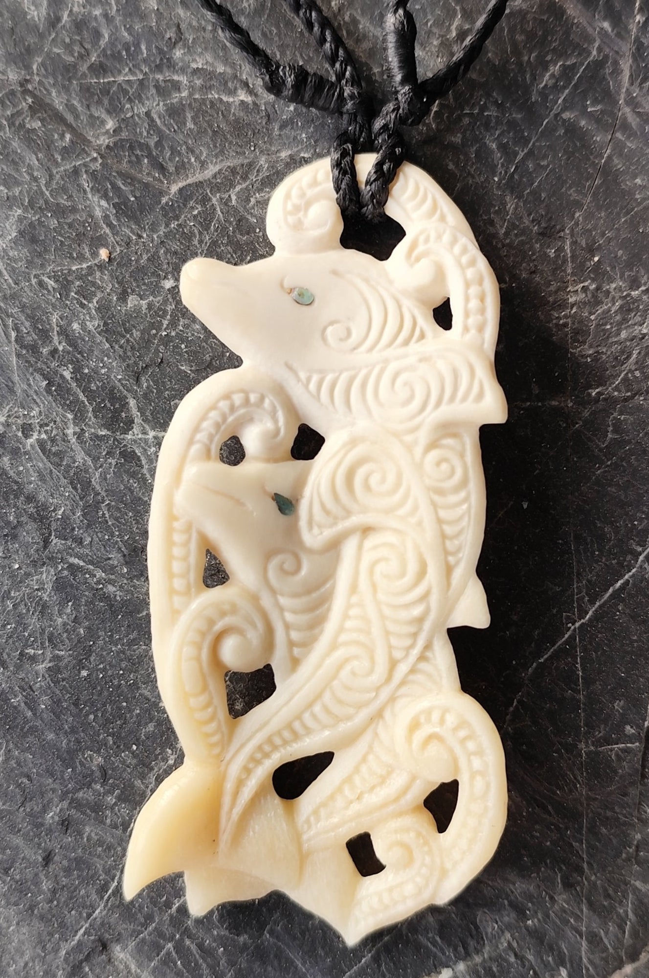 Bone Carving #69 Kaikai-a-waro (Dolphin)