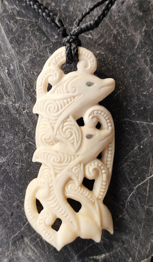 Bone Carving #69 Kaikai-a-waro (Dolphin)