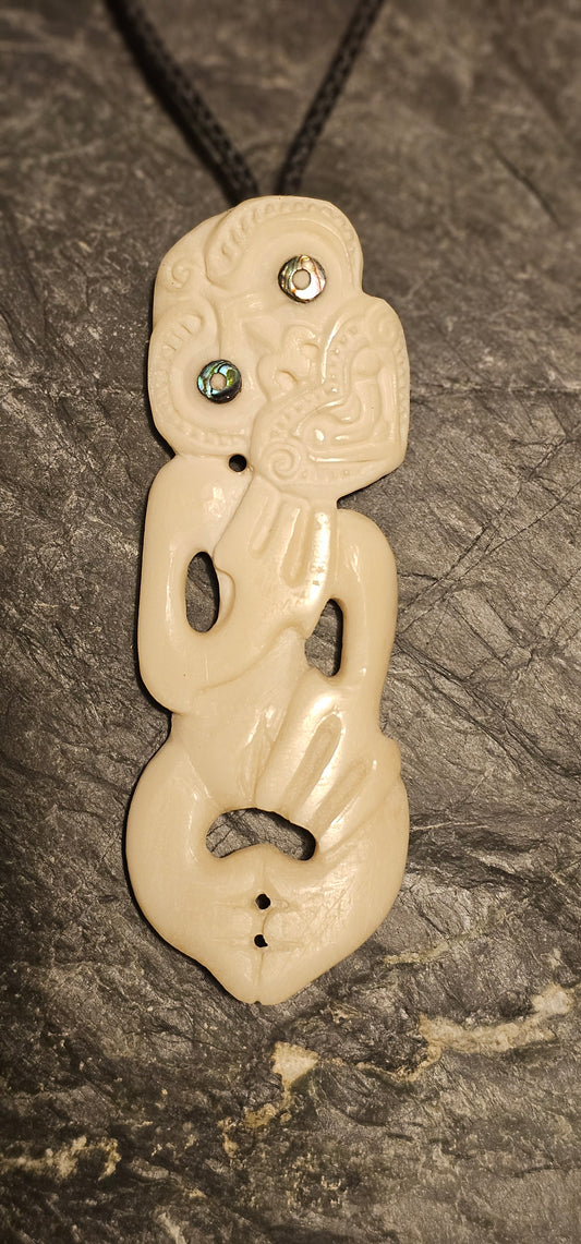 Bone Carving #14 (Hei Tiki)- Te Manawanui