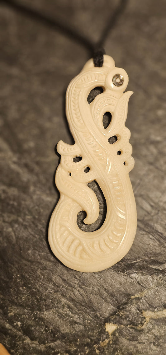 Bone Carving #31 Hei Koru Manaia