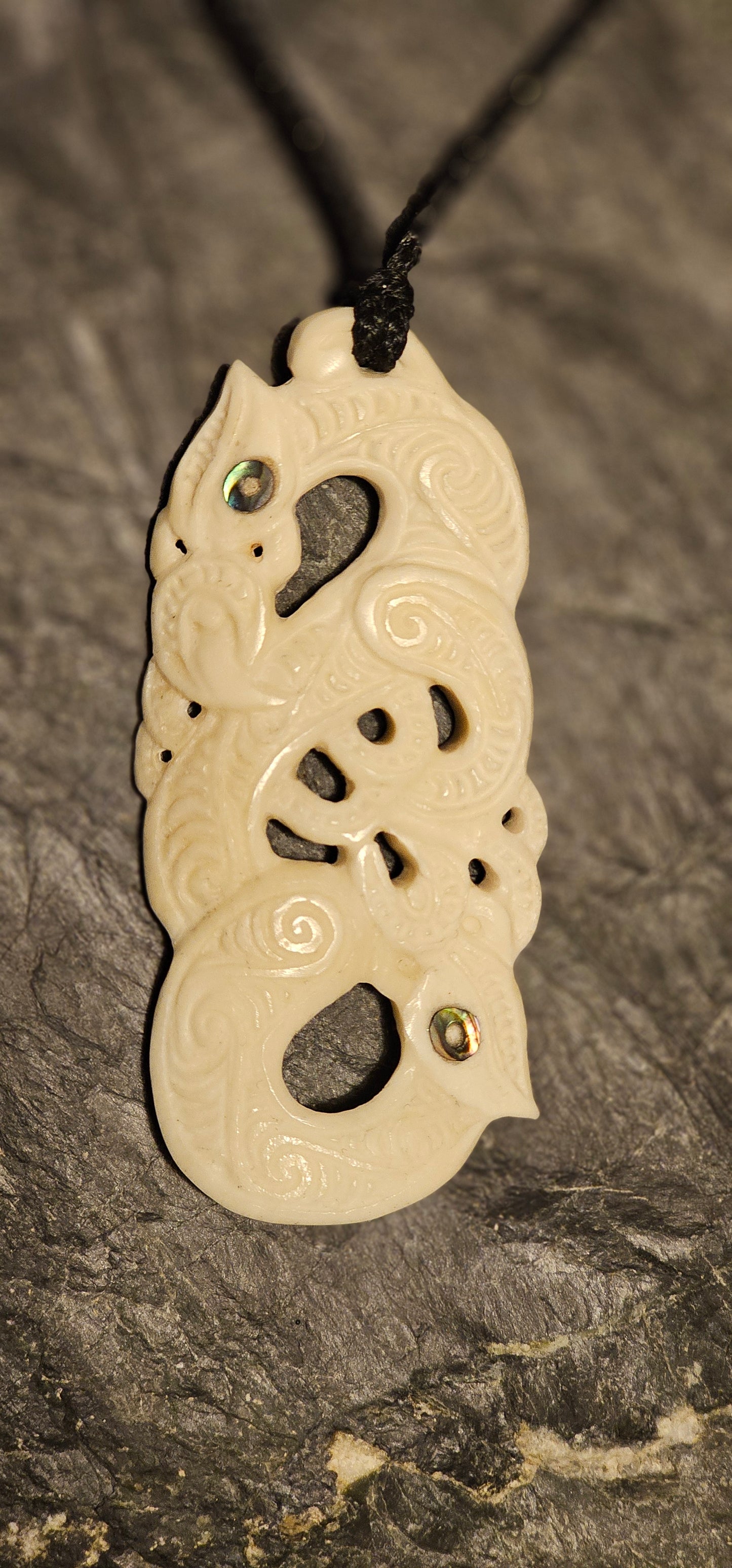 Bone Carving #33 Manaia (Rangi and Papa)
