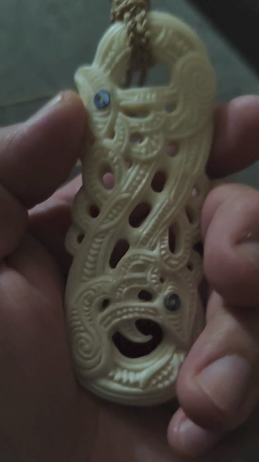 Bone Carving #64 Manaia (Ranginui and Papatūānuku)